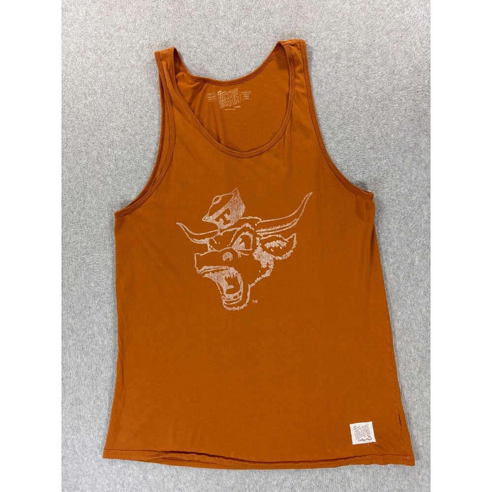 Texas Longhorns Retro Screened Logo Campus Tank Top (Men's XL) Burnt Orange